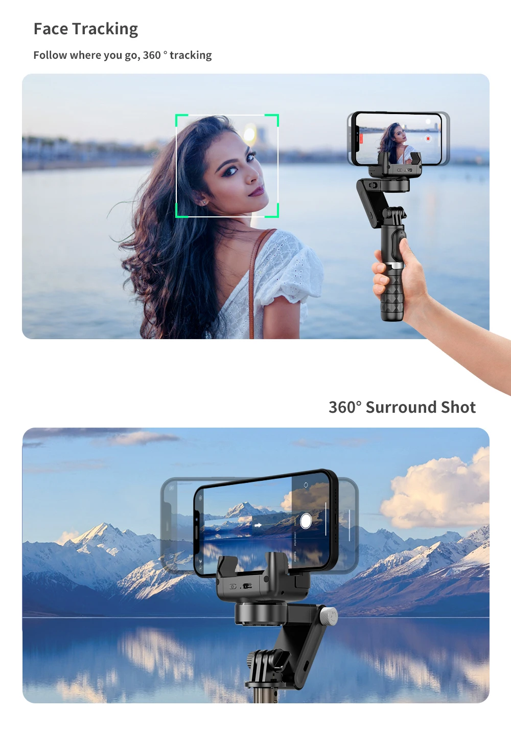 Description Picture 5 of itemKEELEAD 360 Rotation Gimbal,Selfie Stick Tripod with Remote Fill Light Following Shooting,Stabilizer for Smartphone Live/Vlog