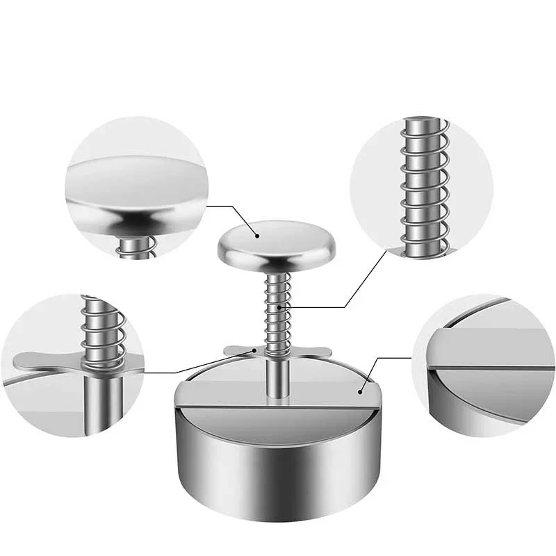 Kitchen Hamburger Press Burger Patty Maker 304 Stainless Steel Pork Beef Burgers Manual Press Mold for Grill Griddle Meat Tool