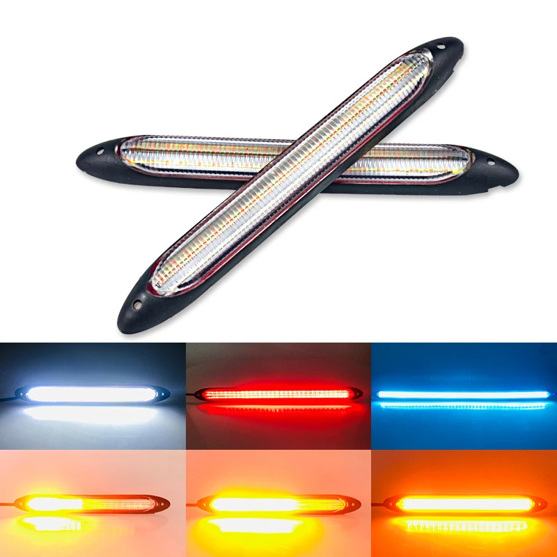 2Pcs Car DRL LED Daytime Running Lights Waterproof Headlight Strip Turn