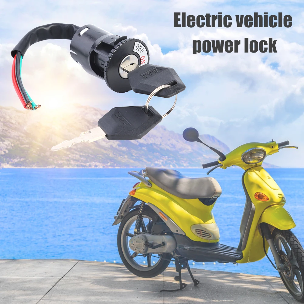 Universal Electric Door Lock Key Ignition Switch Key Electric Bicycle Scooter Power Supply Lock Key Switch E-bike Accessories