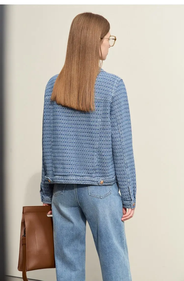 جاكيت دنيم نسائي أنيق بتصميم ريترو، كارديجان قصير، ملابس خارجية نسائية جديدة لربيع وصيف، نمط كوري شعبي