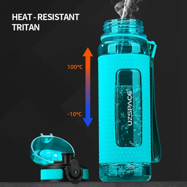 UZSPACE Sport Water Bottles BPA Free Portable Gym Anti-fall Leak-proof Large Capacity Fitness Kettle Tritan Plastic Drink Bottle 4