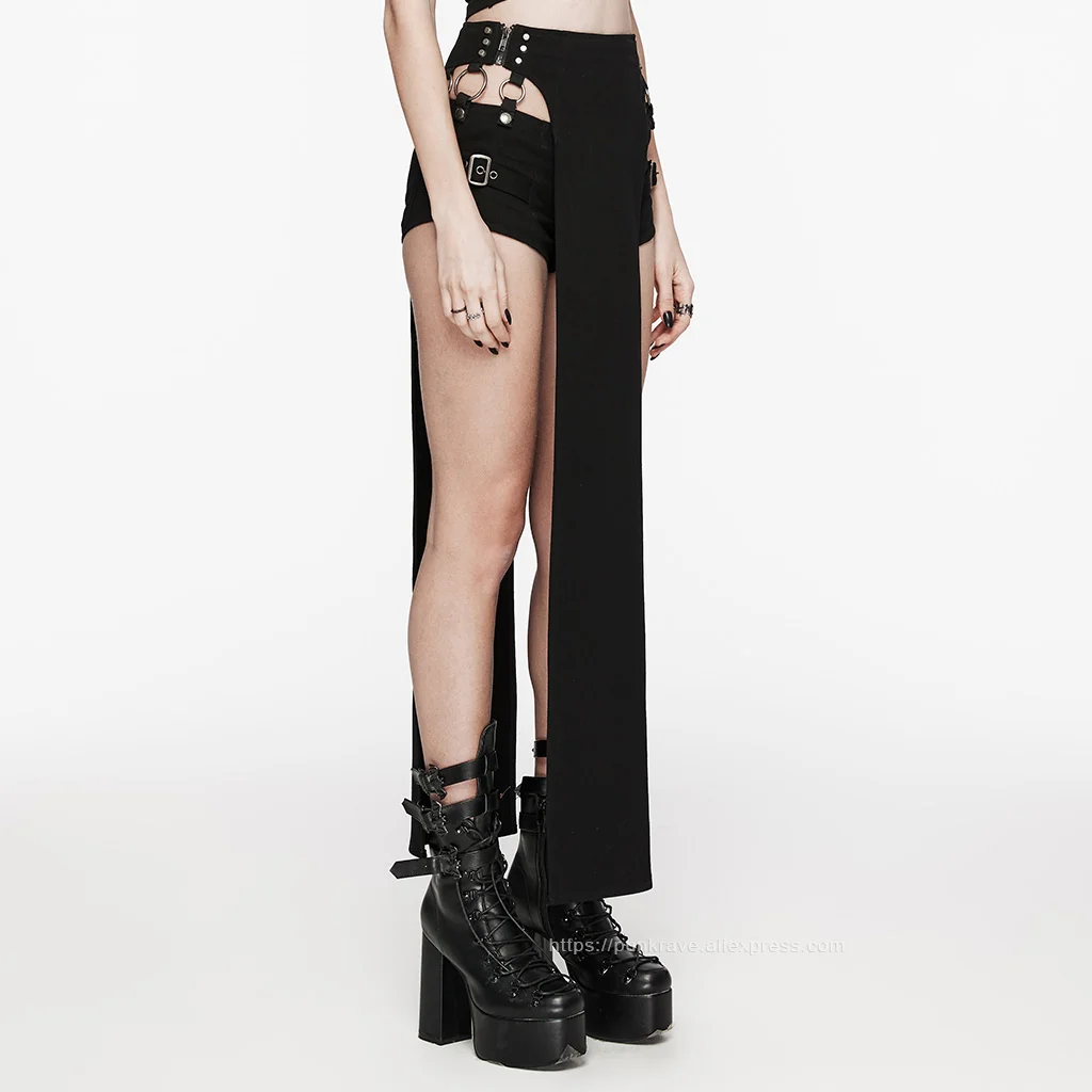 PUNK RAVE Women's Punk Cool Stretch Twill Shorts Suit with