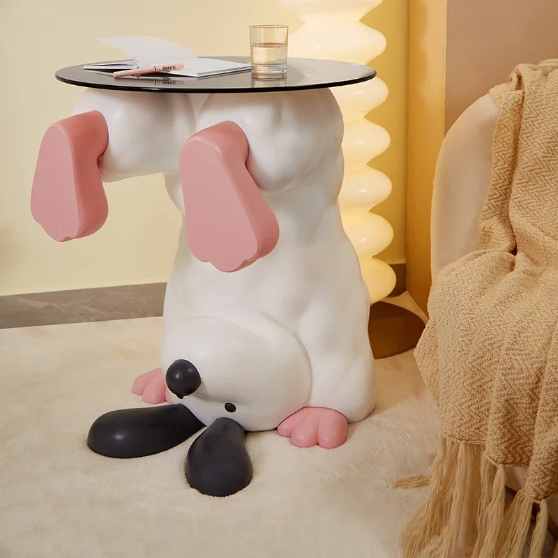 

Creative cartoon dog tea table large floor decoration living room home soft decoration housewarming gift