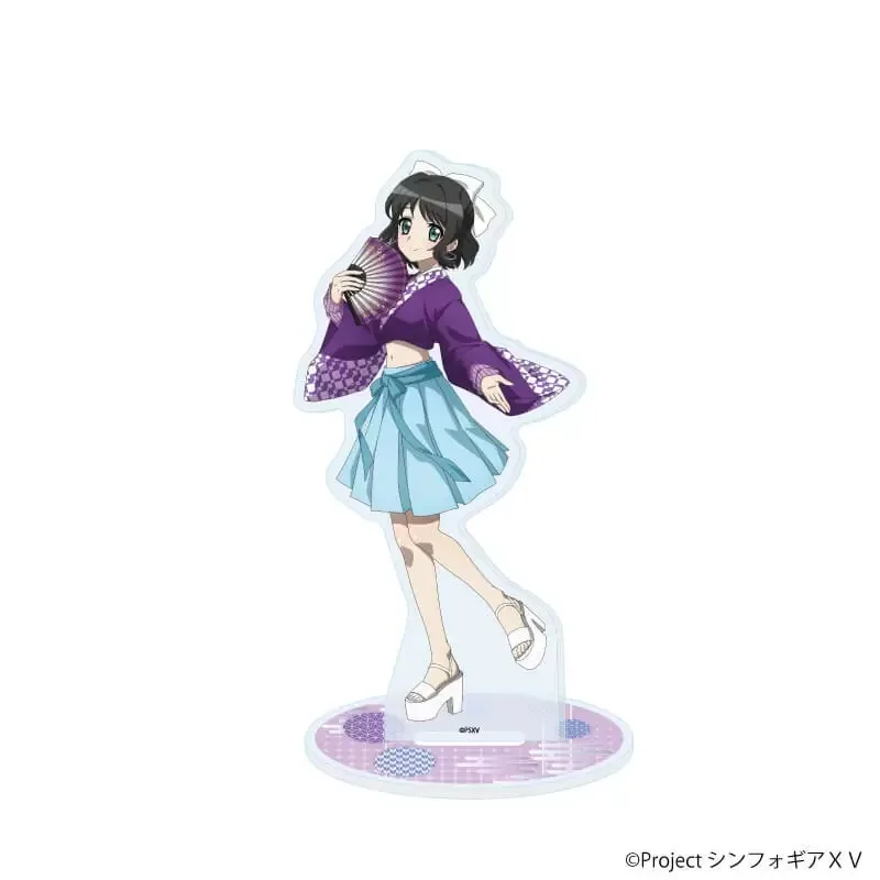 Anime Senki Zessho Symphogear XV Tsubasa Kazanari 기모노 컬렉션 Ver 아크릴 스탠드 모델 플레이트 키체인 데스크 장식