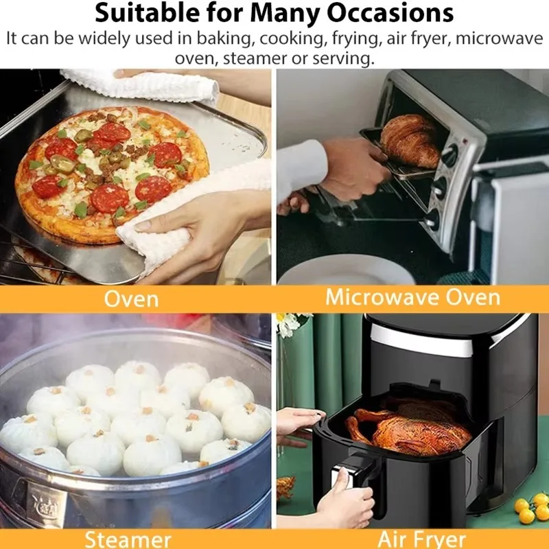 1/2PCS Circular silicone baking pad reusable and non stick oven pad suitable for air fryers and ovens