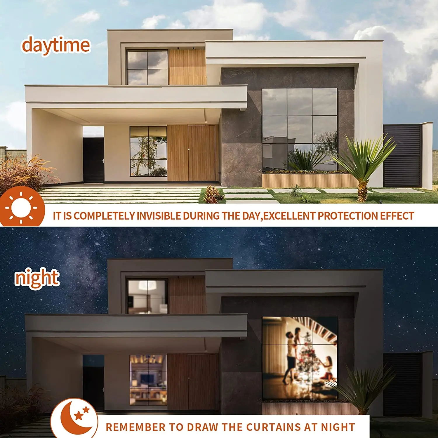 Window Film Window Privacy Film 5M One Way Mirror Daytime Anti UV Sun Blocking Heat Control Reflective Tint Sticker for Home Office