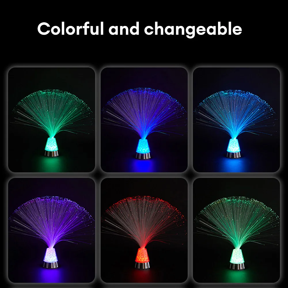 Multicolor LED Fiber Optic Lamp USB Starry Sky Light LED Luminous Desktop Light Creative Holiday Decoration for Home Bar Coffee