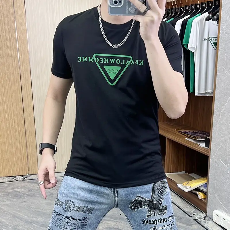 thumbnail image 1 of Ropa Camisetas gráficas para hombre Camisetas estampadas con dibujos para hombre Camisetas con alfabeto Ropa de calle Hip Hop Bashy Y2k Nuevo sin logotipo Elegante Xl, 1 of 5