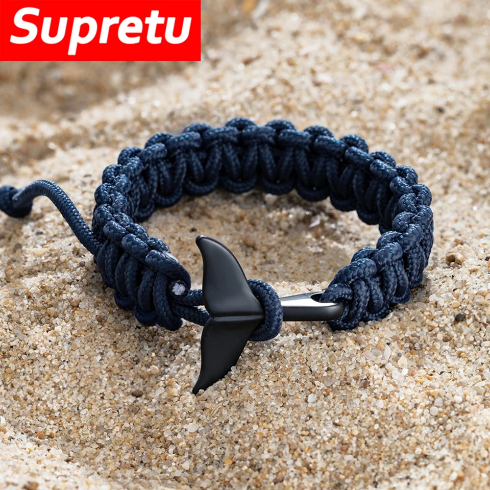 Fashion Simple Whale Tail Paracord Rope Bracelets Men Women Adjustable  Couple Bangles Handmade Survival Wristband Charm Jewelry - AliExpress