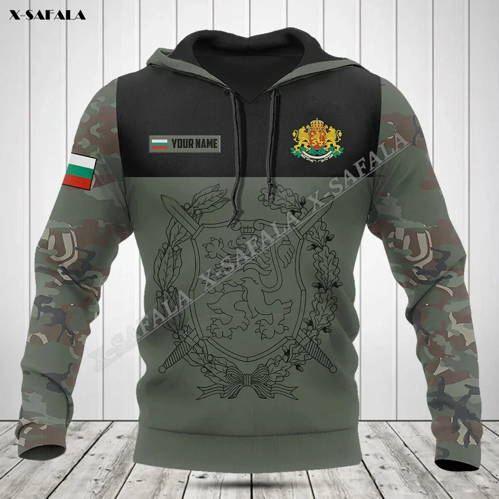 

Bulgarian Camo Flag Army Veteran 3D Print Spring Autumn Hoodie Men's Outwear Shirt Pullover Hooded Sweatshirt Jersey Casual