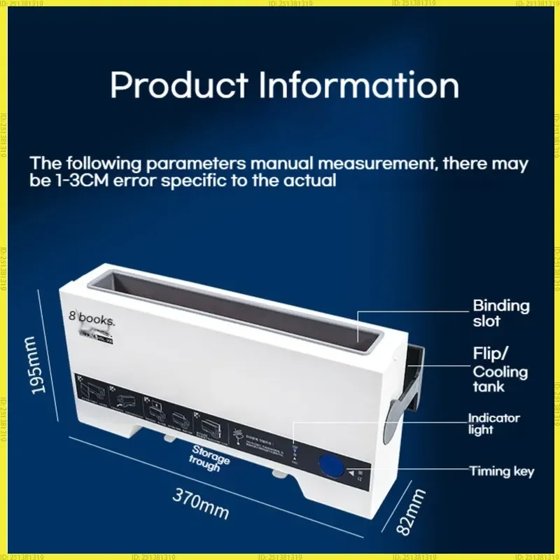 Office A4 Hot Melt Binding Machine Small Automatic Gluing Home Binding Machine 4mm Thermal Fusion Cover For Document Finishing - 6