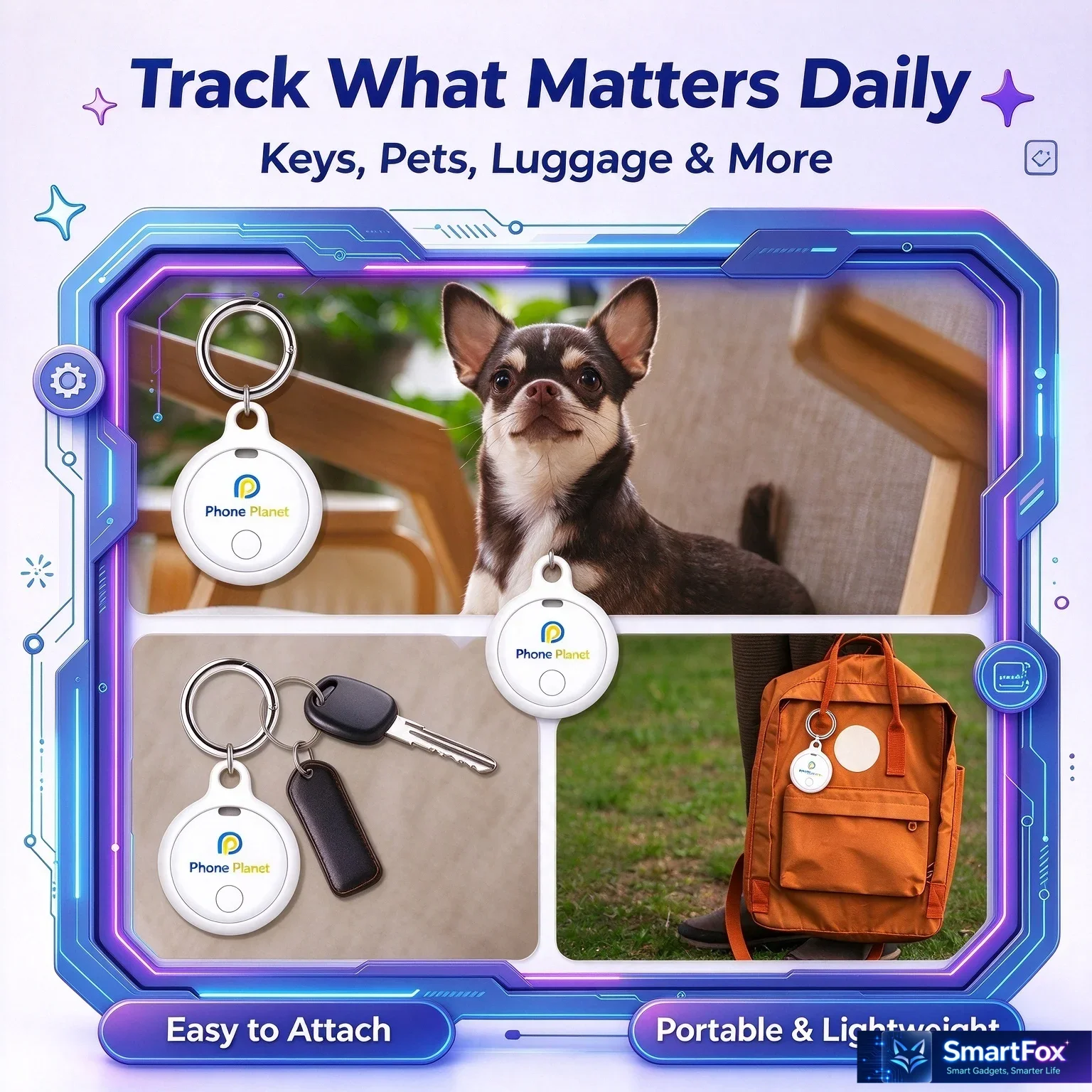 Smart Tag Anti-Lost Locator - Universal Item Tracker for Keys, Luggage, Wallet, and Pets