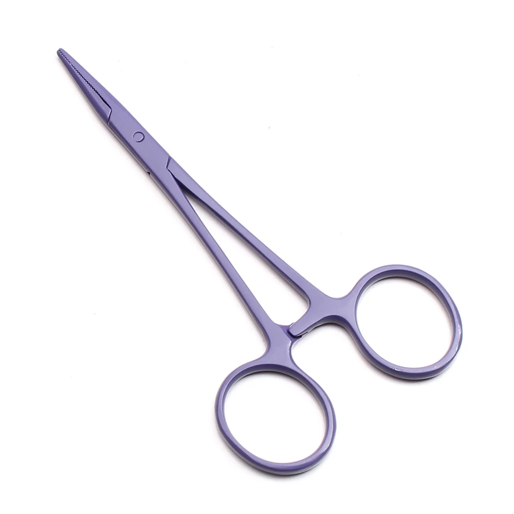 Hämostatische Zange 5 Zoll, farbiger Edelstahl, gebogener Kopf, Tierzange, Nadelhalter für Haustiere, Haar- und Handtuchklemme, Zange C6201 – Detail 8