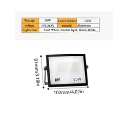 LED Waterproof Outdoor Floodlight for Factories and Billboards (20W)