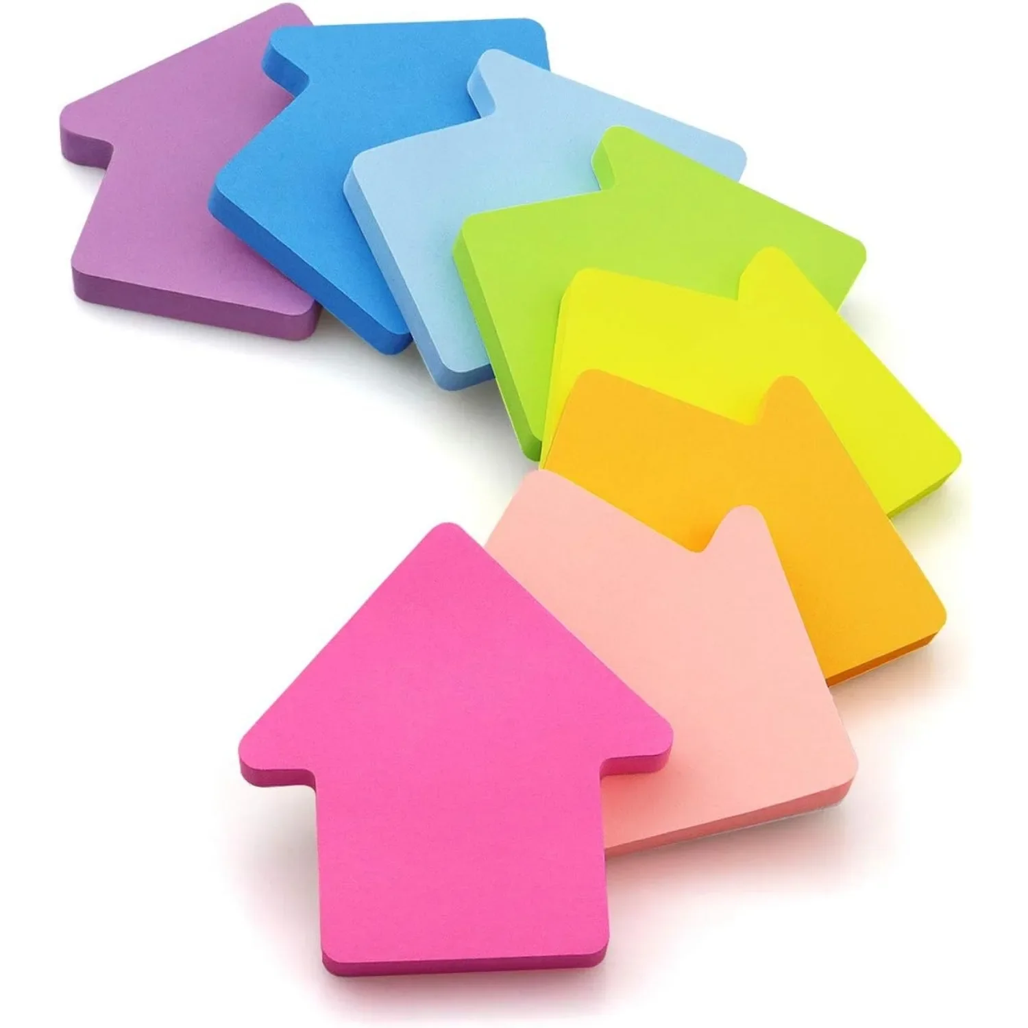 Arrow Shaped Sticky Notes 8 Colors Bright and Colorful Sticky Notes 75 Sheets/Book Self-Adhesive Sticky Notes (8 Books) 3