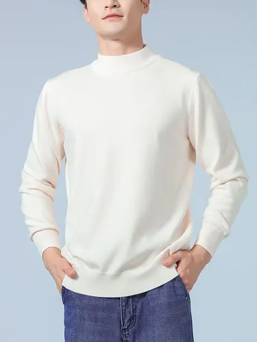 남성용 캐시미어 스웨터, 가을 겨울 풀오버, 하프 터틀넥, 부드럽고 따뜻한 캐시미어 스웨터, 점퍼 니트 스웨터 4
