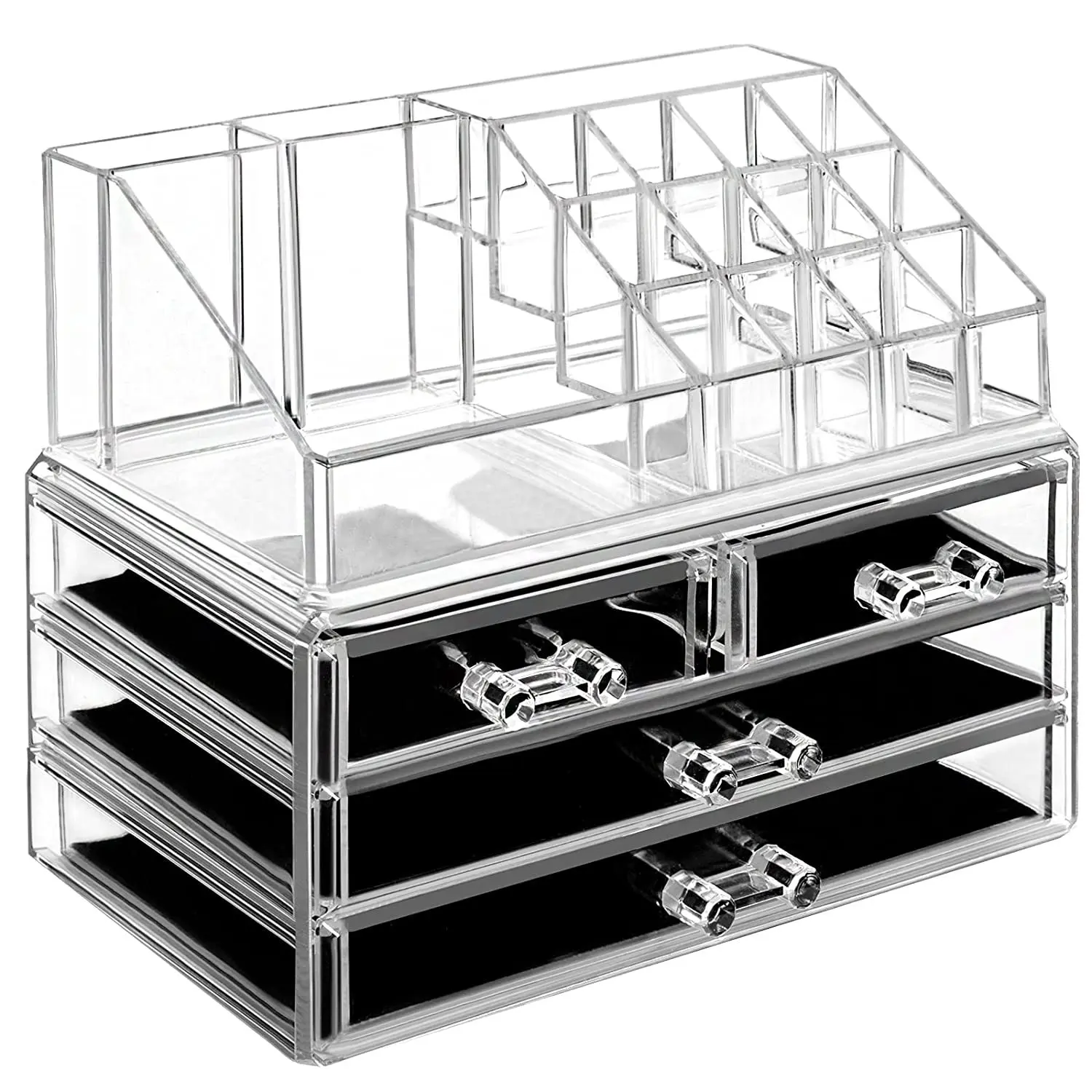 Acrylic Makeup Organizer Skin Care Large Clear Cosmetic Display Cases