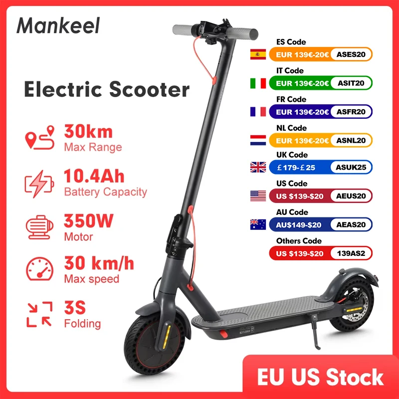 Mankeel Foldable Electric Scooter for Adults 350W