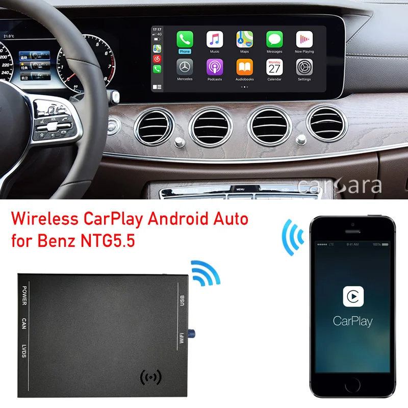 무선 안드로이드 오토 박스 화면 업데이트, 벤츠 NTG5.5 카플레이 모듈, C 클래스 W206 E 클래스 W213 S 클래스 W222 라디오 시스템