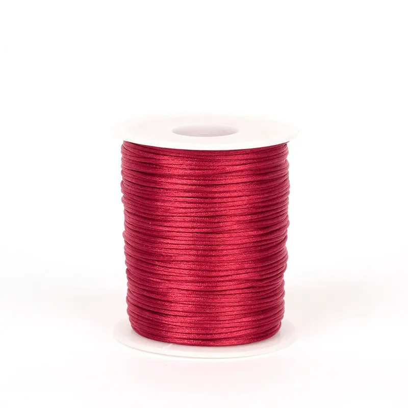 2mm 100yard Polyester Satin Rat Tail Cord Ribbon for Craft Chinese Knot Jewlery Bracelet WeddIing Home Decoration