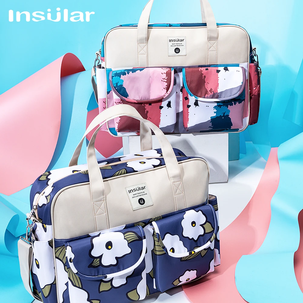 Insular Diaper Bag Waterproof Tote Baby Care Bags Large Capacity Mommy Crossbody Bag Baby Organizer Nappy Backapck 6
