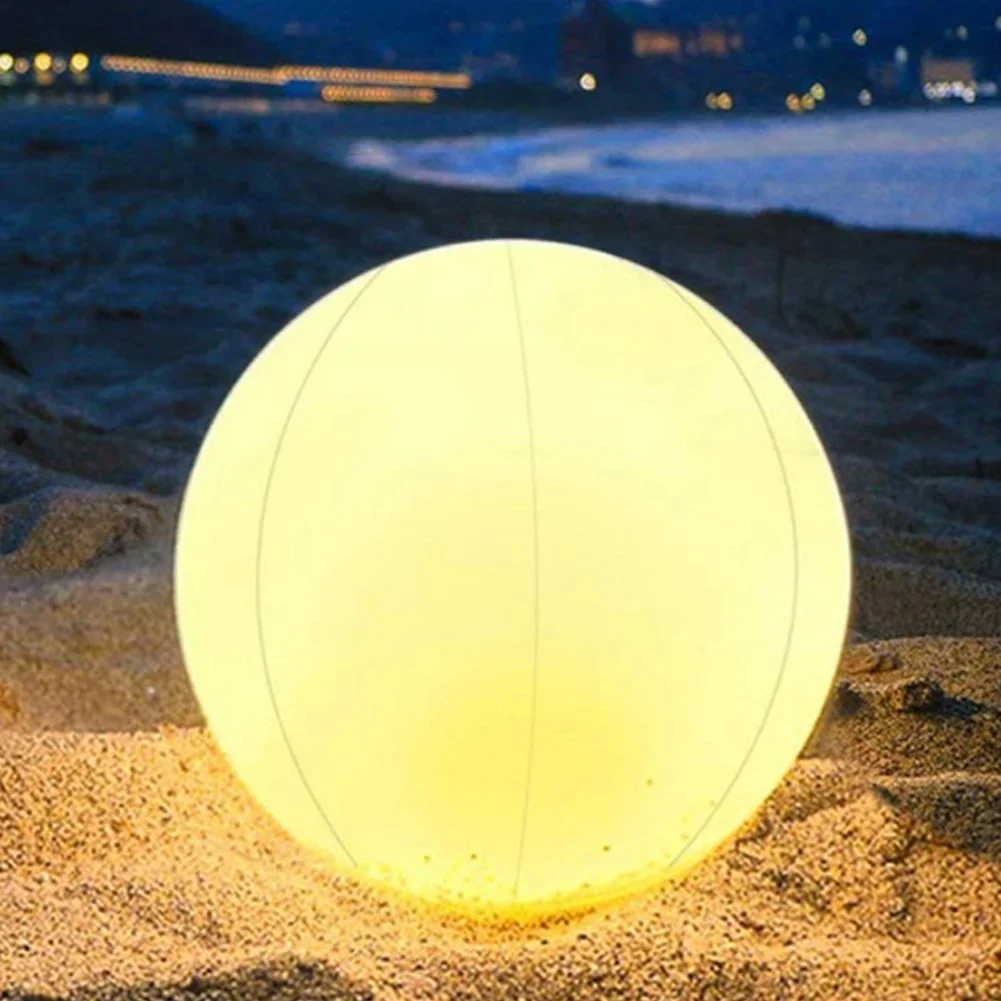 Description Picture 4 of item60/90cm Luminous LED Throwing Ball Luminous Ball Inflatable Swimming Pool Toy Beach LED Ball Landscape Decor Garden Lawn Light