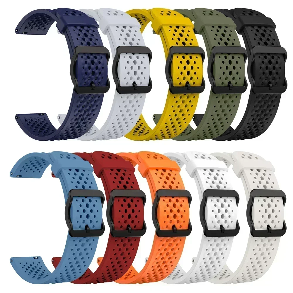 Breathable Silicone 22mm Watch Band Bracelet Wriststrap