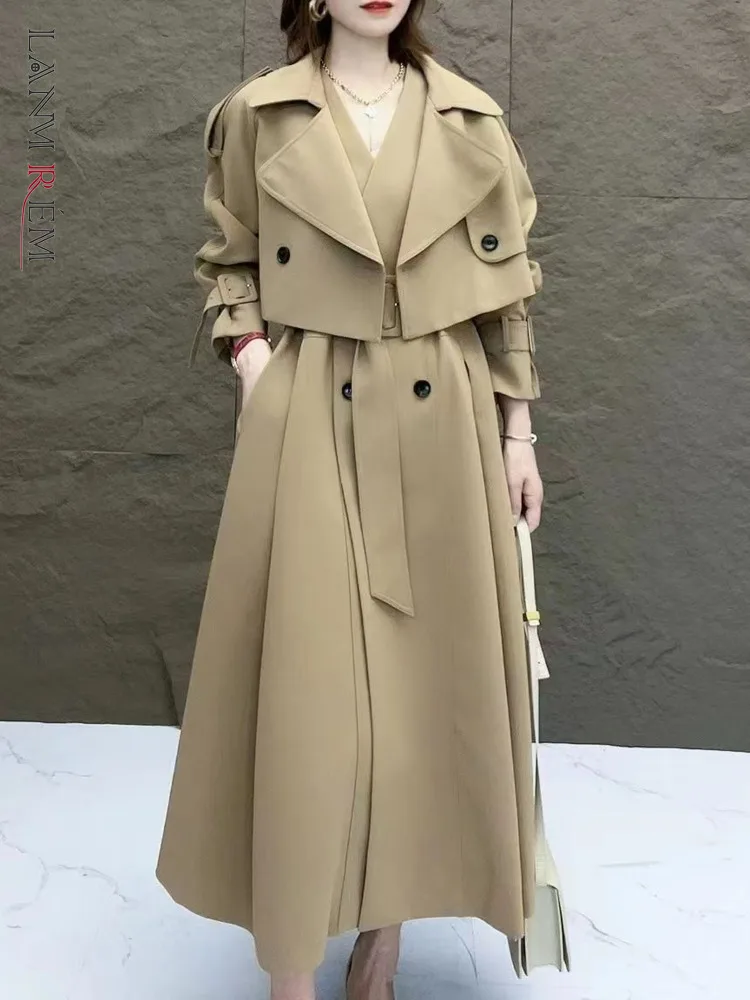

LANMREM Women Fashion 2 Piece Set Women Short Jackets Sleeveless Belt Gathered Waist Dress Office Lady 2023 Autumn New 2AA3153