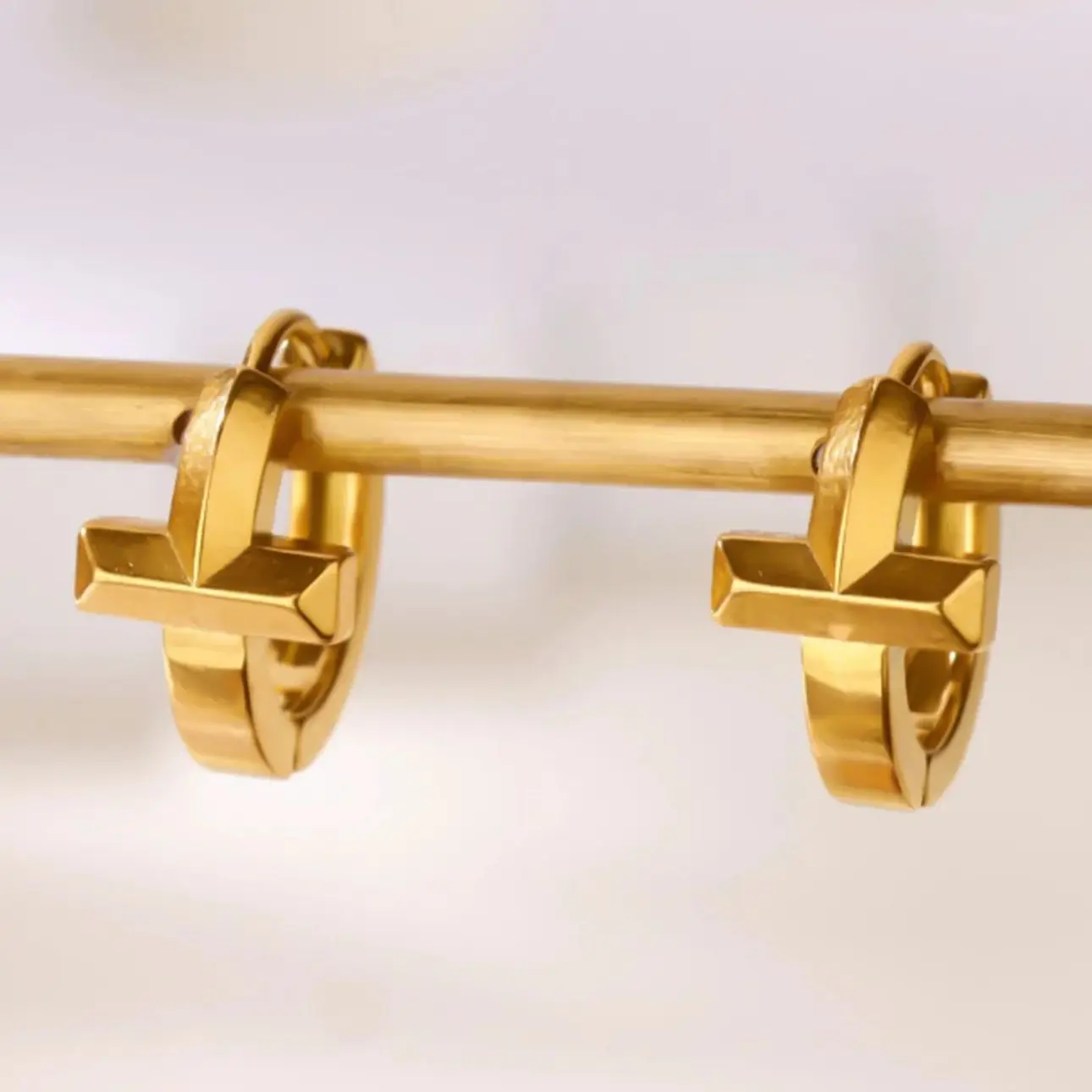 Stainless Steel Cross Earring For Women