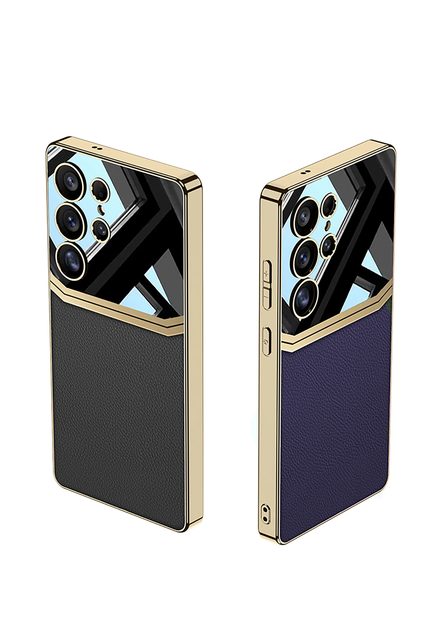 Luxury Plating Leather Case For Samsung Galaxy S25 S24 S23 Ultra Camera Protecti