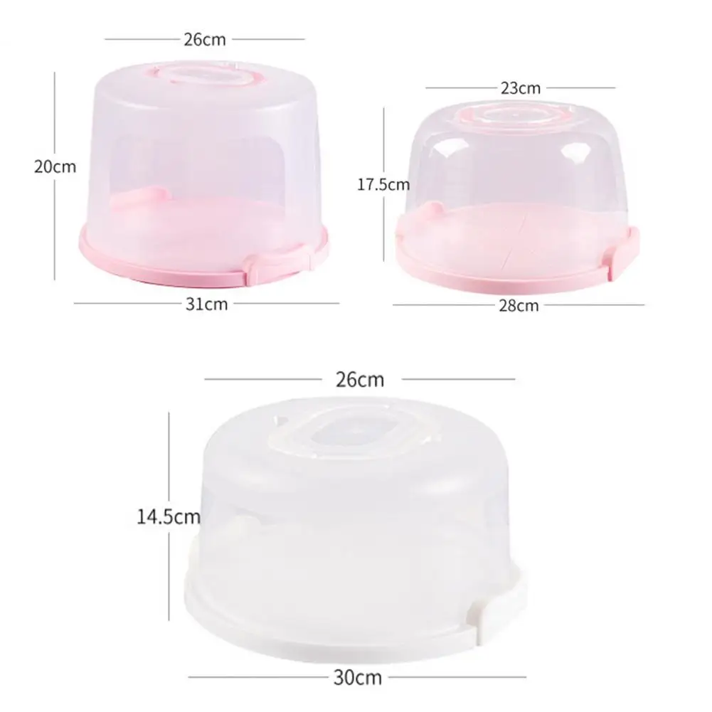 Cake Case Round Cake Box Plastic Long Lasting Good Fresh Keeping Container