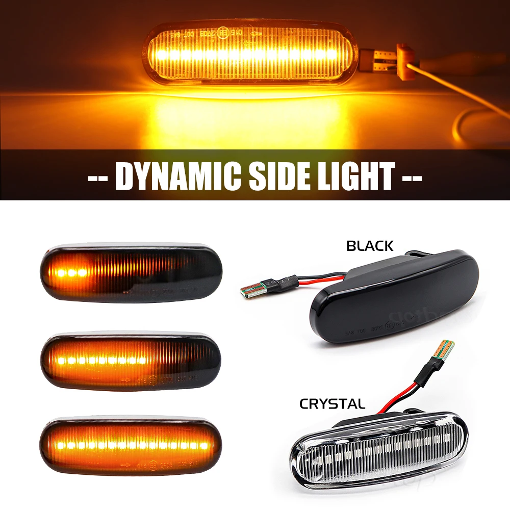 Hacreyatu Frecce Laterali A LED Dinamiche Per Fiat Panda, Punto, Stilo, Qubo, Lancia Musa - Bianco/Giallo