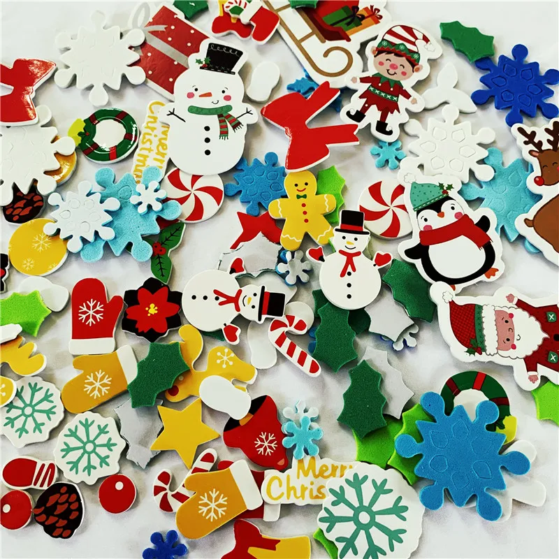 500 Pcs Foam Snowflake Stickers Glitter Foam Stickers Self Adhesive  Christmas Foam Stickers For Kids 3 Sizes Snowflake Window Clings Diy  Scrapbook