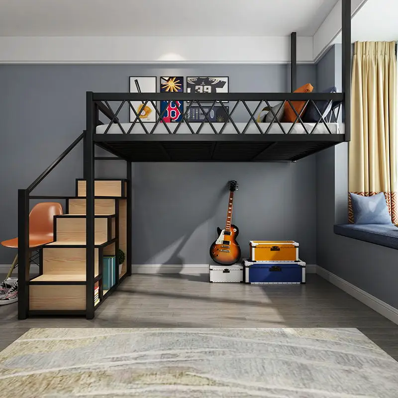 

Iron art hammock small unit loft style wall hanging bed hanging creative space saving multifunctional