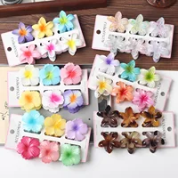 6Pcs Fashion Colorful Transparent Flower Small Hair Claw Clips clamp Hairpin Barrette for Thick Thin Hair Accessories for Women - Image 3