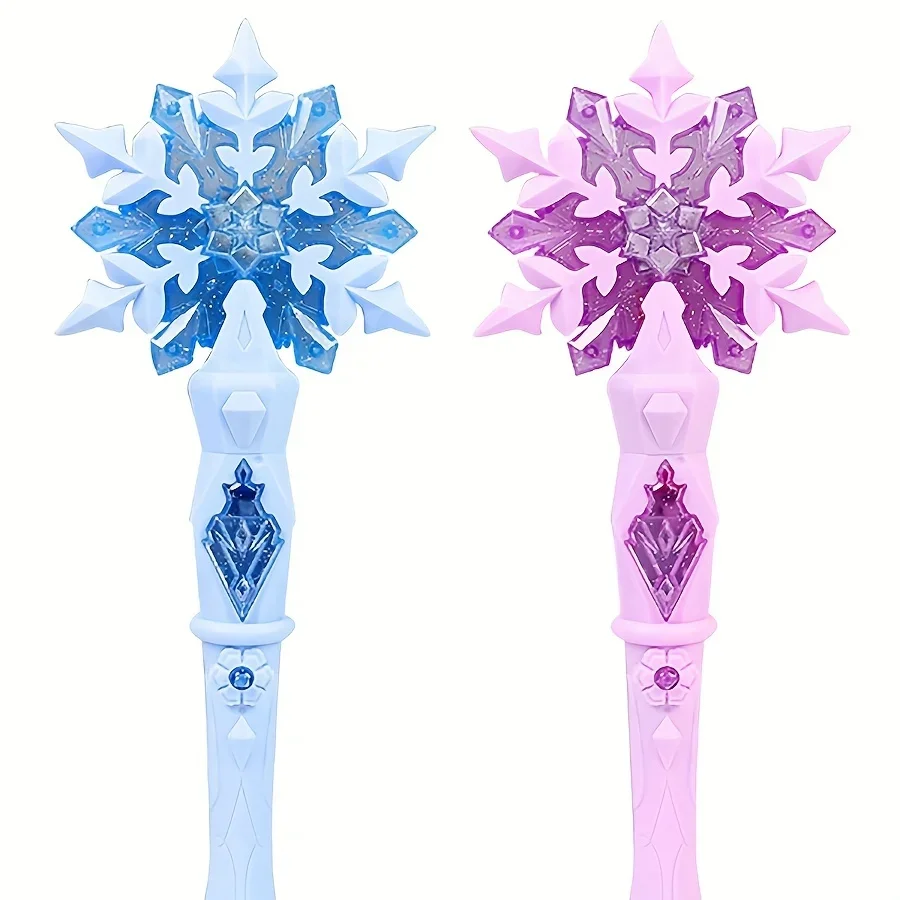 Light Up Frozen Snowflake Wand with Sound Magic Wand for Kids Girls Princess Birthday Party Christmas Gift