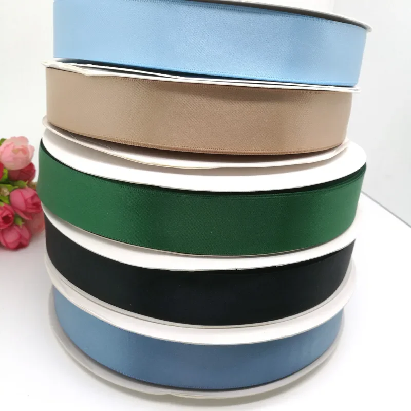 Satin Ribbon 100Yards 6/9/13/16/25/38/50mm Double Sided 100% Polyester Solid Satin Ribbon 42 Colors