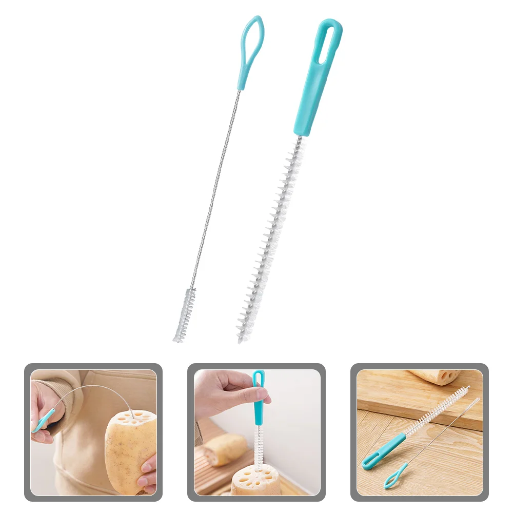 2 Pcs Straw Cleaner Cleaning Brush Kit Bottle Cake Portable Cleaners Long Plastic Tool Straws