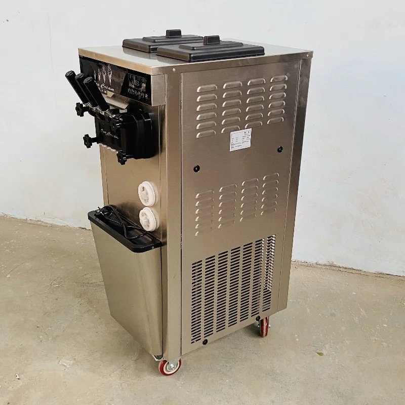 Electric Soft Ice Cream Machine Commercial Kitchen Appliances Three Flavors Big Output 220V 110V 6