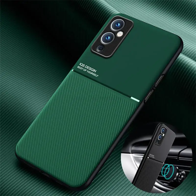 Pelle Texture Coque Per Oneplus 7T 8 9 7 Pro Nord 8T Magnet Shell Case Car Magnetic Holder Cover Per One Plus 7T 9 8 Pro Case