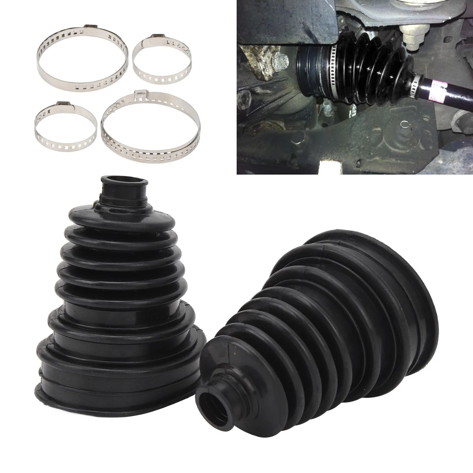 2pcs CV Boots Universal Constant Velocity Joint Boot Dust Cover Set Highly Flexible CV Boots for Cars cv dust cover