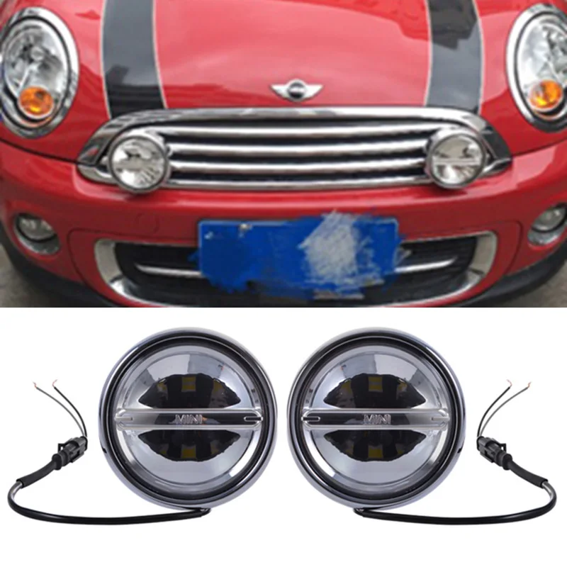 2PCS LED Rally Light Halo Ring DRL Daytime Running Lamp Additional Headlight For R55 Clubman R56 07-14 R57 09-15 R58 Coupe R59