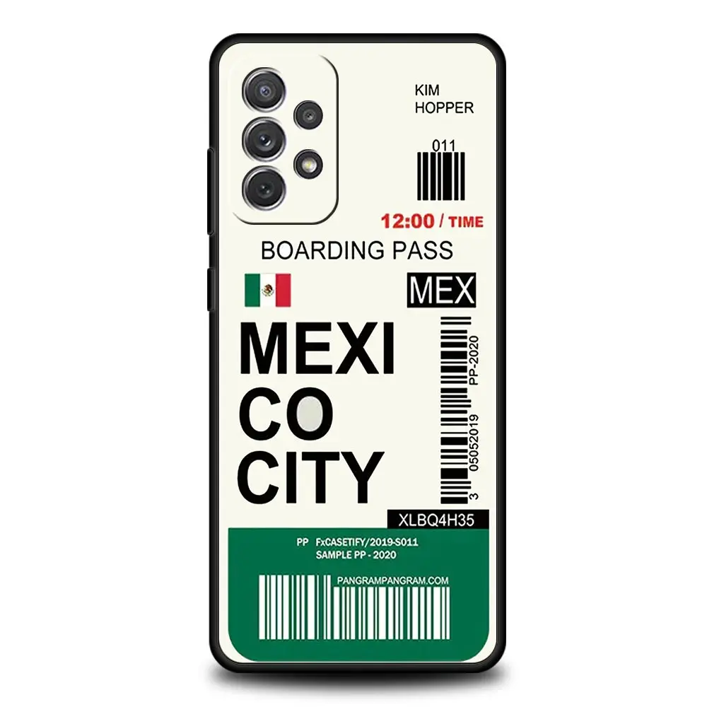 World City Travel Ticket New York London Phone Case Cover