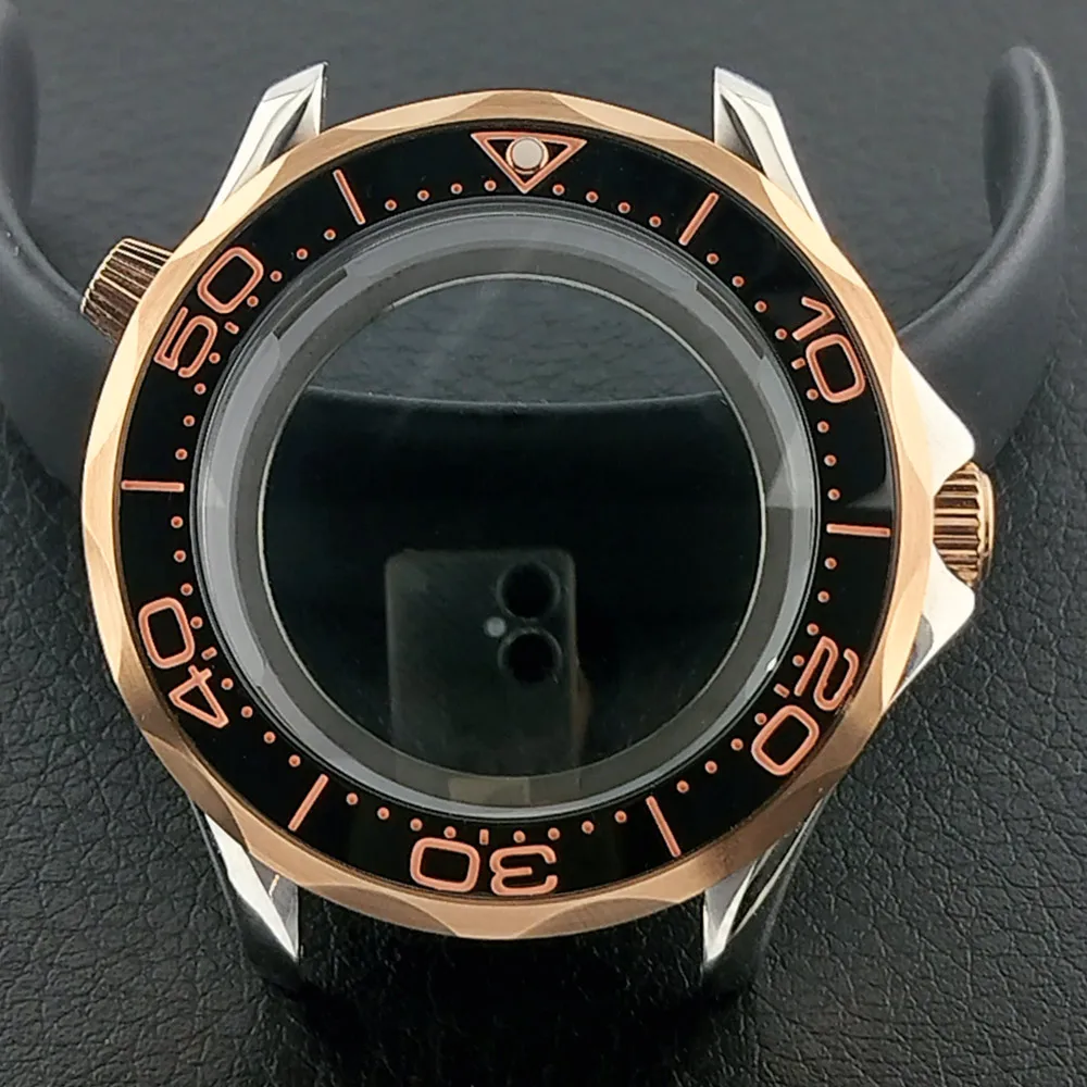 Men's 42mm Mechanical Watch Case with Luminous Dial and Assembled Parts
