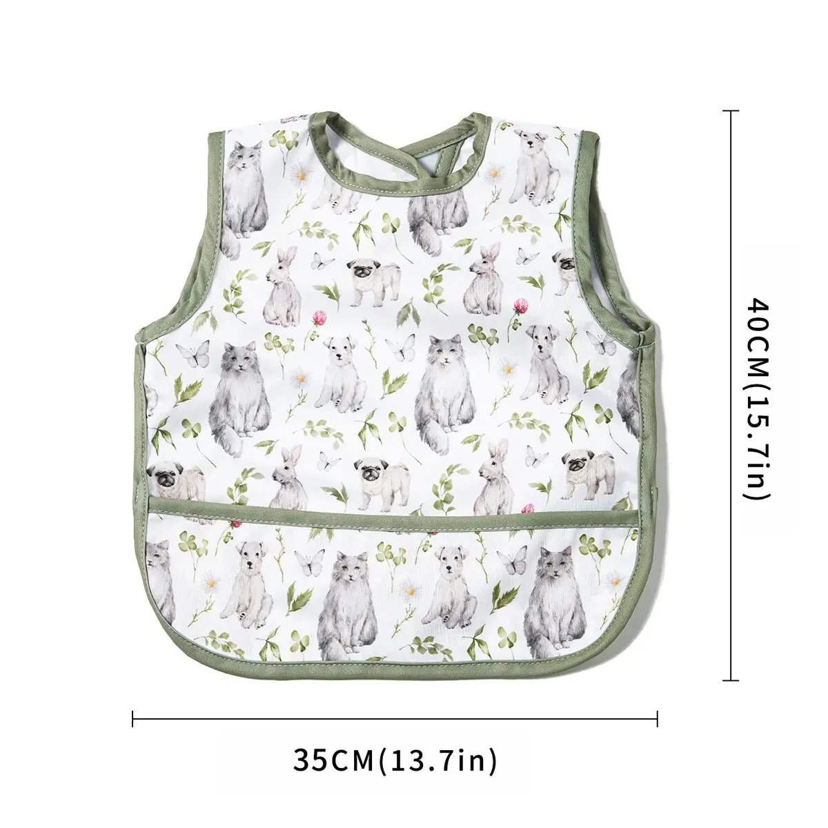 Feeding Bib Waterproof Bib With Cute Printing Sleeveless Art Smock Feeding Bib Apron For Kids Accessories 0-3 Years