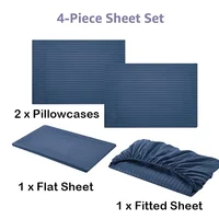 3/4pcs Set Cooling Fitted&Flat Sheet with Pillowcase King/Queen/Full Size Bedding Set Queen Size Bedding Set Постельное Белье 5
