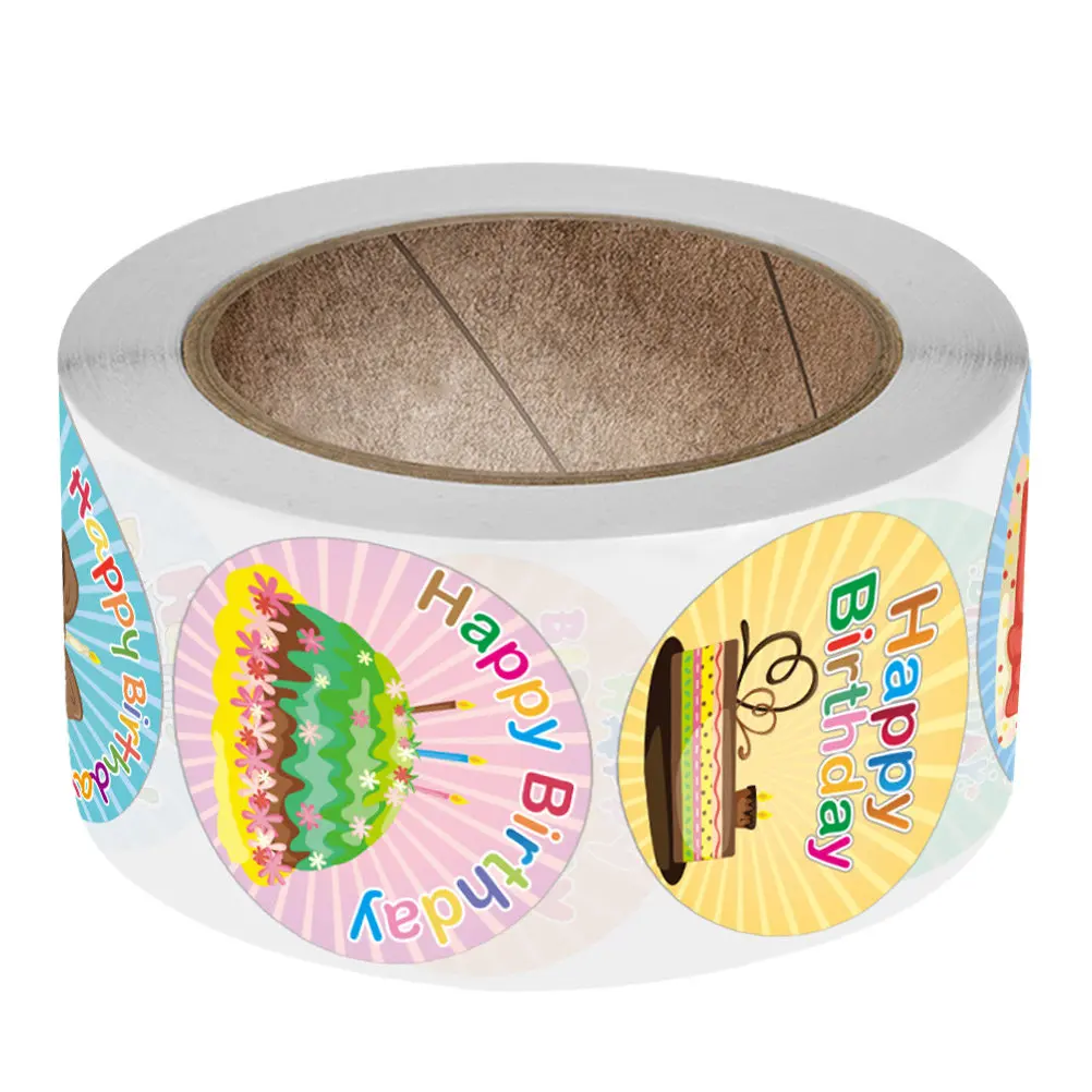 500Pcs 생일 스티커 창조적 인 축복 테마 선물 라벨 스티커 사탕 가방 노트북 파티 장식 축제 장식