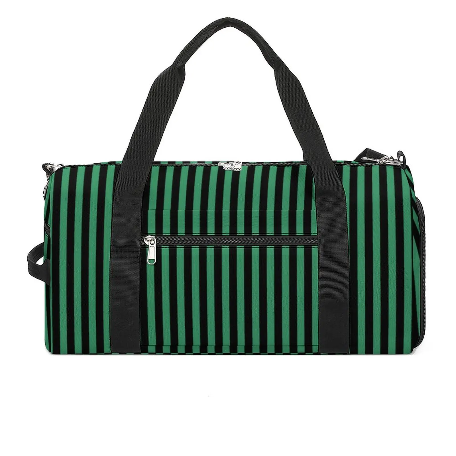

Candy Striped Sport Bags Green and Black Large Gym Bag Weekend Male Female Custom Handbag Training Cute Fitness Bag