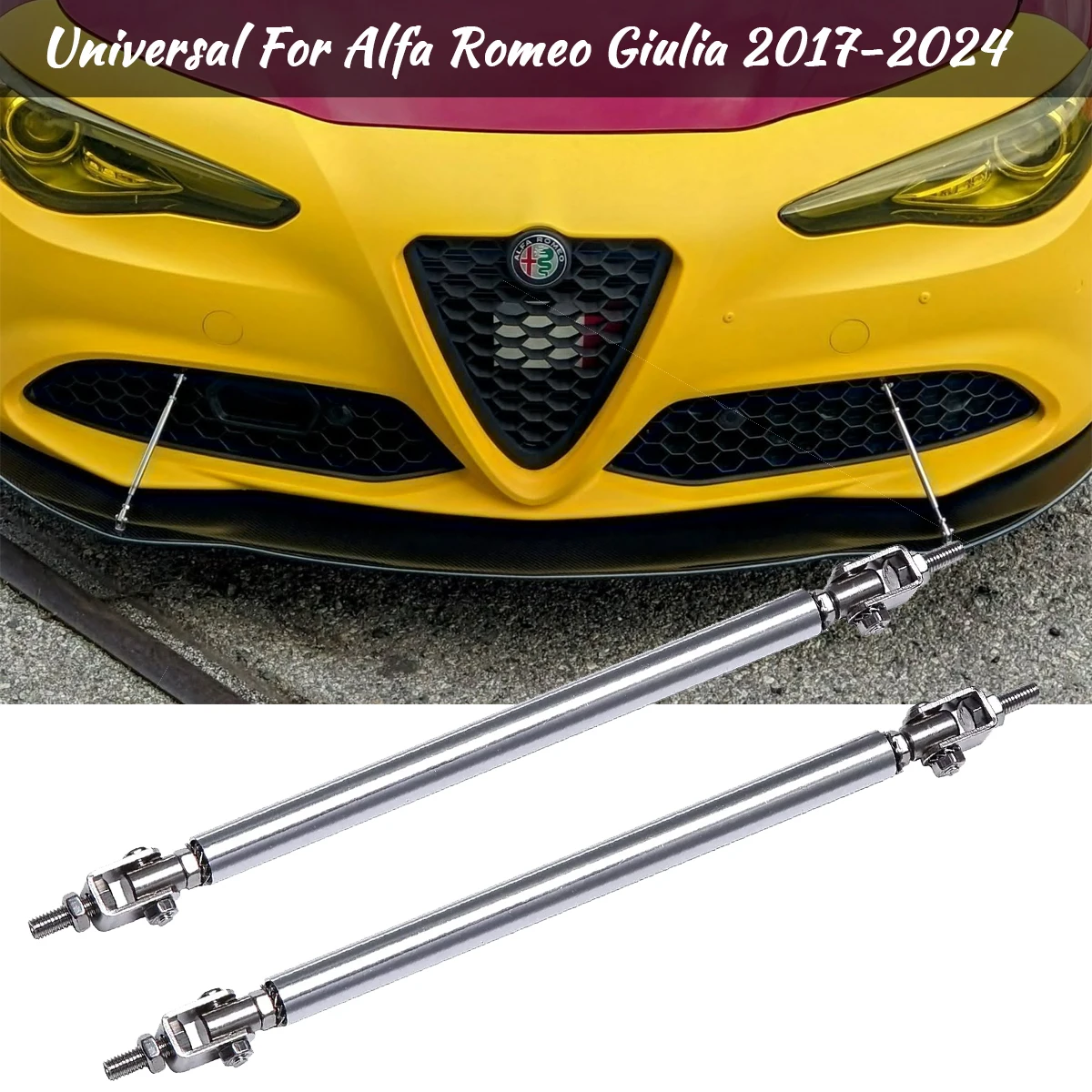 Universale Per Alfa Romeo Giulia 2017-2024 Paraurti Anteriore Lip Splitter Spoiler Strut Rods Tie Support Bar Accessori Per Tuning Auto